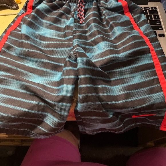 Boys size Small 124-135cm 8/9 yrs Nike Swim Trunks blue/black/red Board short. P - Picture 1 of 5